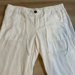 Democracy Women's Linen Blend Capri Pants Drawstring Waist Size 14 Off White Photo 7