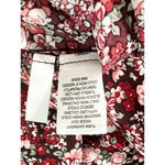Soho New York & Company Women's Floral Split V-neck 3-Button Blouse Red Medium Photo 7