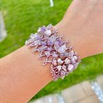 Amethyst Stones Purple Beads Bracelet Photo 0