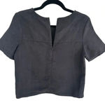 Black Suede Short Sleeve Top UK Firetrap Size 4 Photo 1