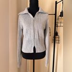 Abercrombie & Fitch Abercrombie Gray Zip-Up Collared Cardigan Size Small Photo 3