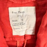 Free People  Moto‎ Jacket Size 4 Red Linen Blend Asymmetrical Zip Cropped Y2K Photo 4