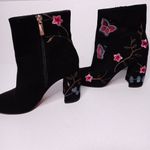 Nanette Lepore  Black Suede Embroidered Lilly Ankle Photo 6