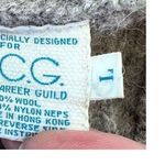 Vintage CG Career Guild Cardigan Sweater Larg 100% Wool Gray Front Button Pocket Size undefined Photo 11