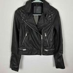 ALLSAINTS NWT Sheep Leather Moto Jacket in Black Size US 00 Photo 0