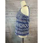Lands' End Lands’ End Blue Printed Halter Tankini Top Size 10 Swim Top Good Condition Photo 1
