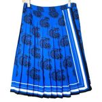 Banana Republic Blue Pleated Paisley Print Faux Wrap Midi Skirt Size 2 Petite Photo 0