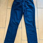 ZARA Woman Navy Blue Belted Chino Trousers Pants Size 8 Waist Photo 1