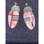 Statement Drop Earrings Pink White Geometric Fashion Jewelry‎ From Italy Photo 1