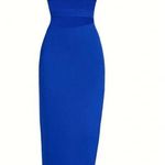Lama Jouni Cut-Out Jersey Midi Dress in Electric Blue Photo 6