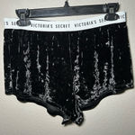 Victoria's Secret Victoria’s Secret black crushed velvet loungewear shorts women’s size small Photo 0