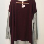 Pink Coconut NWT  Boutique Gray burgundy sweater tunic sz Med Photo 1