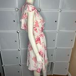 Lush Clothing Lush White Pink Floral Print Flutter Ruffle V-Neck Mini Dress Size Large Photo 9