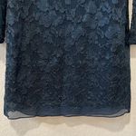 Diane Von Furstenberg  Zarita Navy Silk Lace Floral Dress, Size 12 Photo 4