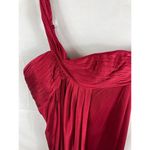 BCBGMAXAZRIA one shoulder deep red satin cocktail dress Photo 1