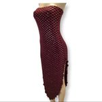 Zuliana Size S/M Strapless Sparkling Lettuce Trim Dress. Made in USA. New Photo 1