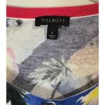 Talbots  Cotton Blend Tropical Print 3/4 Sleeve Cardigan Size Large Photo 4