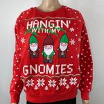Retro Christmas Sweater Sweatshirt Hangin with My Gnomies Red M Size M Photo 1