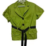 Cato Woman Short Sleeve Jacket Green Button Up & Black Tie Zip Up Skirt Size 20W Photo 1