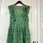 Sundance  Mystical Mosaics Green Boho Tiered Ruffle Cotton Maxi Dress Size Medium Photo 6