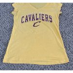 Nba  Women's Yellow "Cleveland Cavaliers" V Neck Short Sleeve Tee Size Medium Photo 3