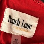 Peach Love California Dress Asymmetric Neck Embroidered Ruffle Ruched Orange M Photo 2