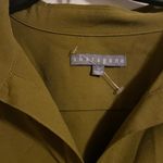 Sharagano NWT  Spanish Olive Button Front Tiered Pleated Dress Sz 16 Roll Sleeve Photo 5