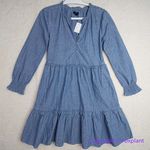 J.Crew NEW  Chambray ruffle mini denim jean‎ dress, size 0 Photo 3