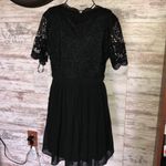 Lulus Angel in Disguise Black Lace Skater Dress black flowy mini dress size medium​​​ Photo 9