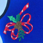 Modern Women Ugly Christmas‎ Sweater Vest 100% Boiled Wool Grannycore Sz 18/20 Blue Photo 7