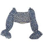 Fame and Partners  The Willet Blue Floral Cropped Top size 12 Photo 5