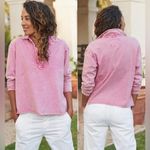Frank & Eileen  $168 Patrick Popover Henley Top Shirt Pullover Mineral Pink RARE Photo 1
