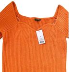 Wild Fable NWT Crop Sweater Pullover Sweetheart Neck Long Sleeve Orange Size XL Photo 2