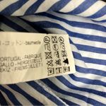 ZARA Off the Shoulder Mini Dress Or Tunic Blue & White Striped Pleated sz Small Photo 12
