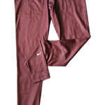 Nike Metallic Leggings Womens Size M Burgundy Dri-FIT Athletic Tights Photo 0
