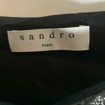 Sandro Dress Metallic Black One Shoulder Ruffle Mini Statement Retro Small New Photo 7