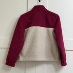 FIGS On-Shift High Pile Fleece Pullover Jacket in Deep Cranberry, Size X-Small Photo 10