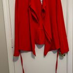 New York And Company New! Orange Belted Open Front Blazer Size L Photo 6