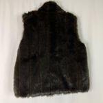 Gallery  | Faux Fur Reversible Vest Black Brown Modacrylic Blend Full Zip Large Photo 2