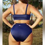 Berlook Navy Cut Out Plus Size Bikini Set Blue Photo 1
