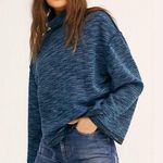 We The Free Free People FP Sunny Days Oversized Knit Sweater Blue Small S Photo 0