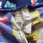 High Waisted Navy Blue Floral Flower Print Retro Bottoms Medium Photo 6