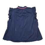 Sundry  Navy Ruffle Trim Blouse Photo 1