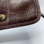 Vintage Brown Croc Embossed Faux Leather Maggie Lawrence Satchel Handbag Purse Photo 3