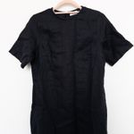Ha Tran Womens Linen Dress Size 4 Black Midi Minimalist Cottage Lagom Modern Photo 4