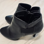 Italian Shoemakers Apri By  Boots Womens 6 Black Faux Leather Ankle Booties heels Photo 0