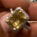 Australian Crystal Square Stone Ring Dipped In White Gold! Yellow Stone! So Pretty!!! Photo 5
