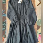 J.Crew NEW! Palermo Smocked-Waist Mini Dress in Washed Black Photo 4