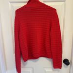 Talbots  Textured Polo Cardigan Red Size Medium Photo 2
