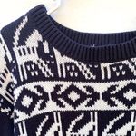 Forever 21 Womens large pullover knit holiday animal sweater black and white Photo 2